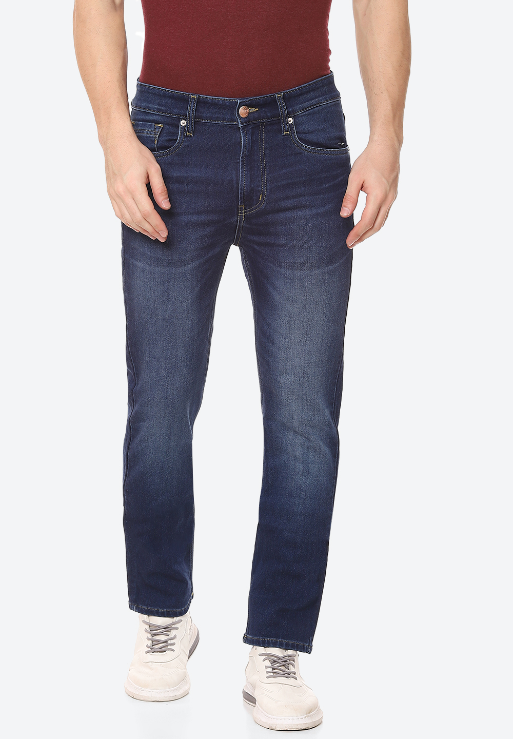 Numero Uno Men Solid Dark Blue Jeans